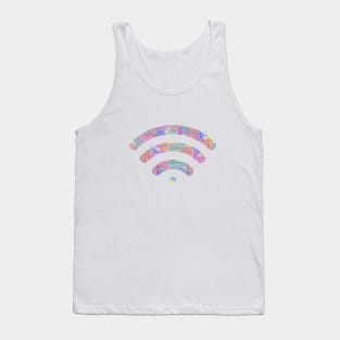 Wi-Fi Signal Symbol Silhouette Shape Text Word Cloud Tank Top